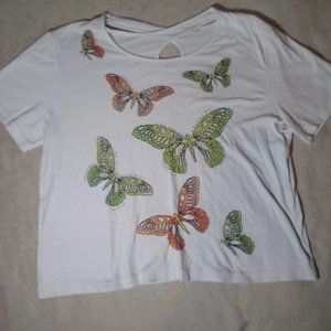 Women's Butterfly Top - White New Condition Sz XL